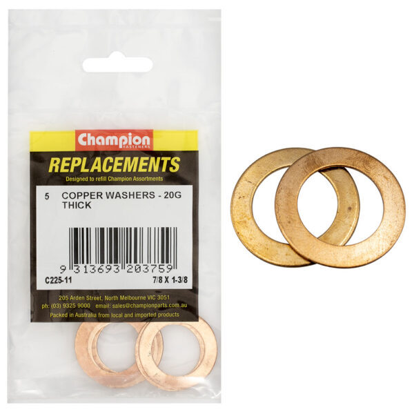 Champion C225-11 Imperial Copper Washer 7/8 x 1-3/8" -  5/Pack