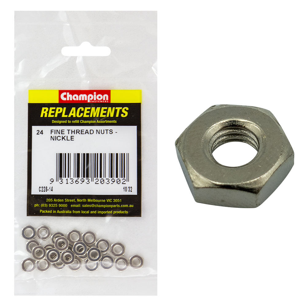 Champion C228-14 Fine Thread Nut 10/32" -  24/Pack
