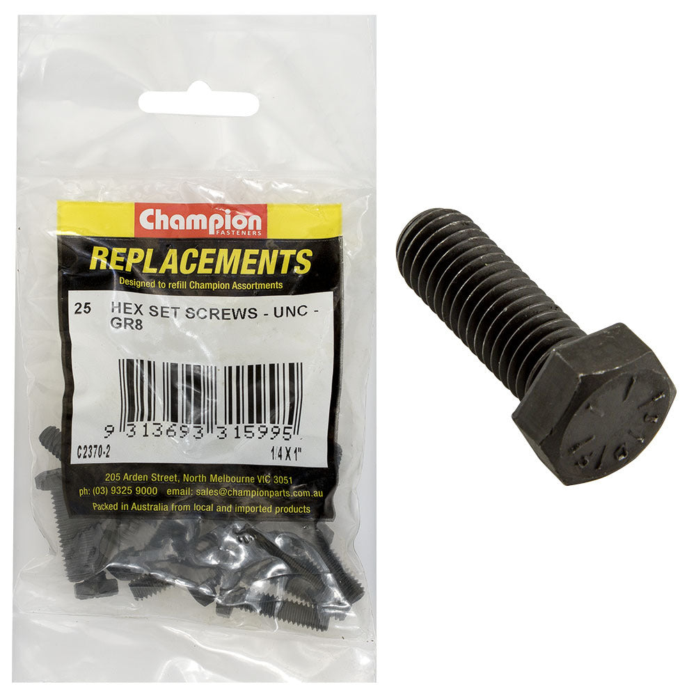 Champion C2370-2 Hex Set Screw 1/4 x 1" -  25/Pack
