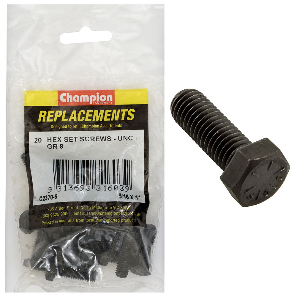 Champion C2370-6 Hex Set Screw 5/16 x 1" -  20/Pack