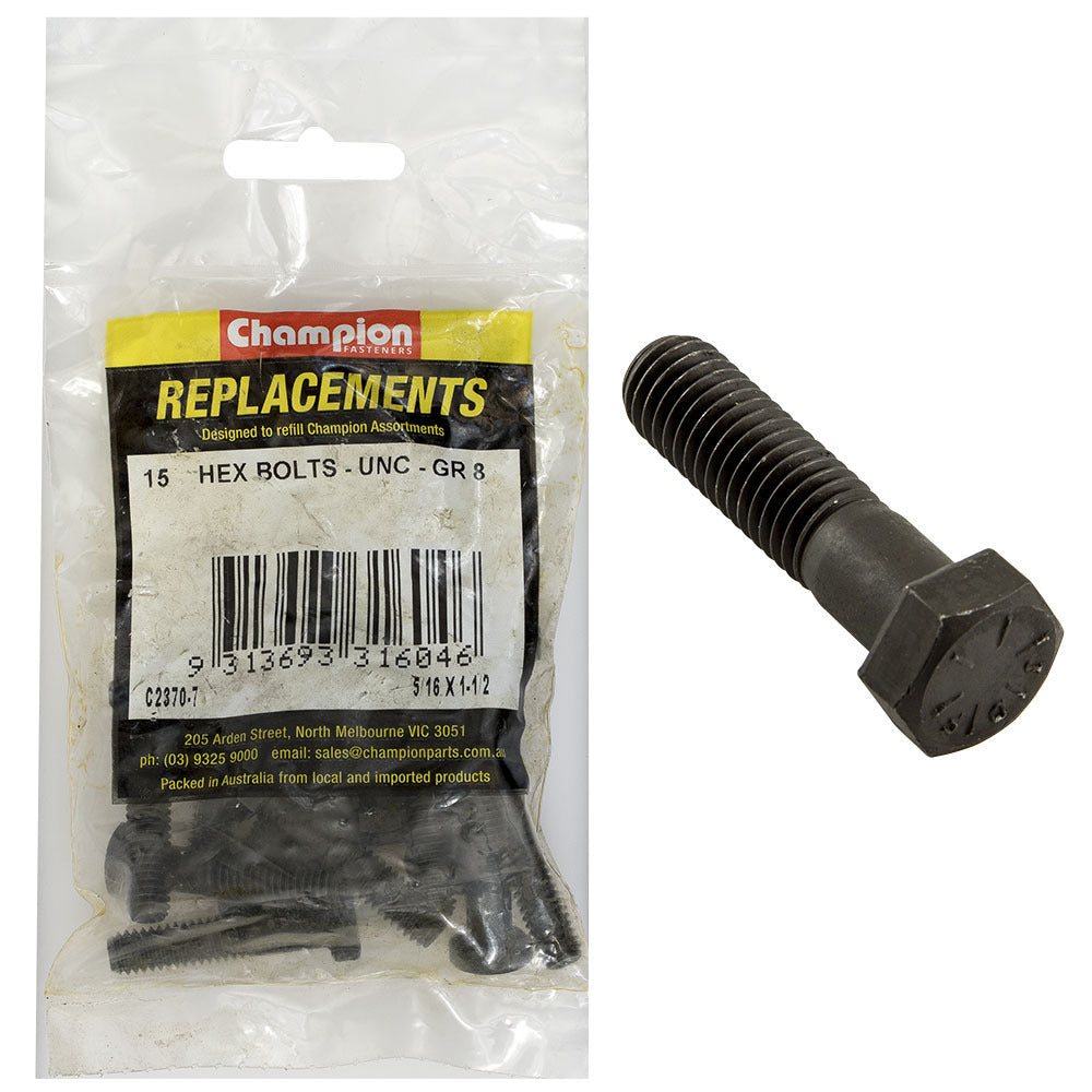 Champion C2370-7 Hex Bolt 5/16 x 1-1/2" -  15/Pack