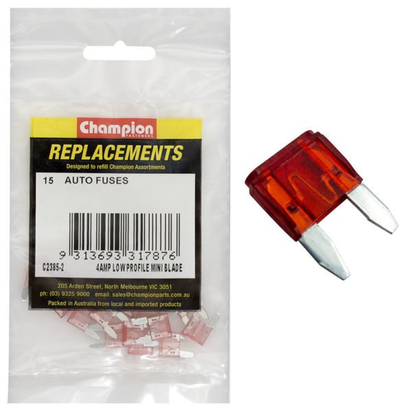 Champion C2385-2 Blade Fuse Micro 4 Amp - 15/Pack - AIMS Industrial Supplies