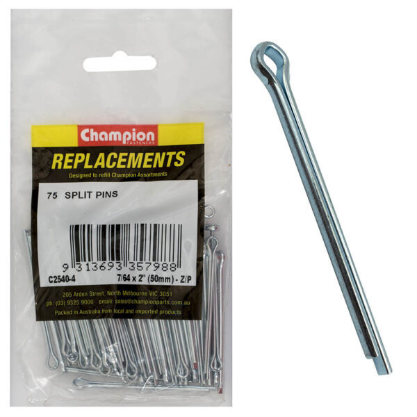 Champion C2540-4 Split Pin 7/64 x 2" Zinc Plated - 75/Pack