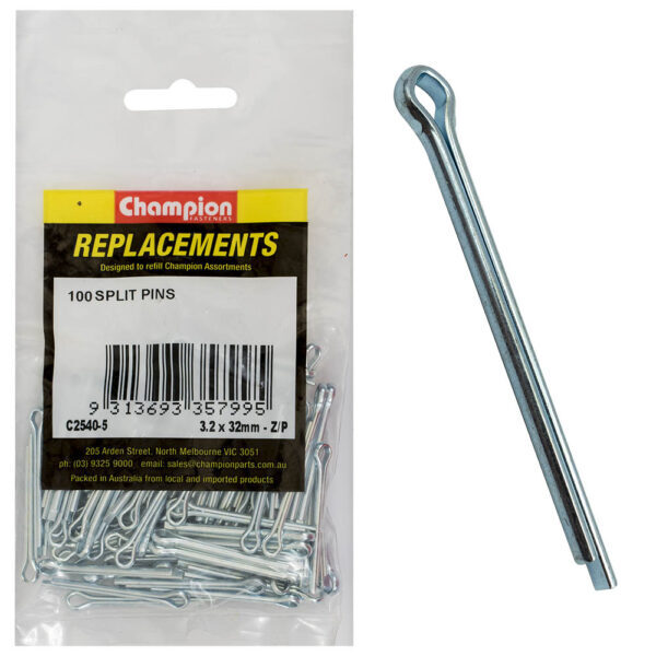 Champion C2540-5 Split Pin 3.2 x 32mm Zinc Plated - 100/Pack