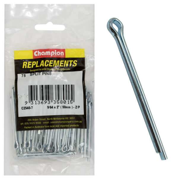 Champion C2540-7 Split Pin 9/64 x 2" Zinc Plated - 75/Pack