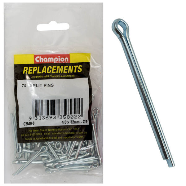 Champion C2540-8 Split Pin 4.0 x 32mm Zinc Plated - 75/Pack