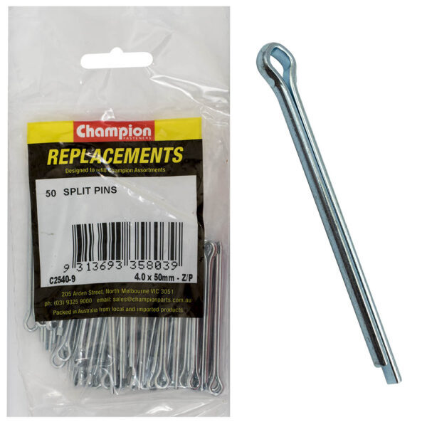 Champion C2540-9 Split Pin 4.0 x 50mm Zinc Plated - 50/Pack