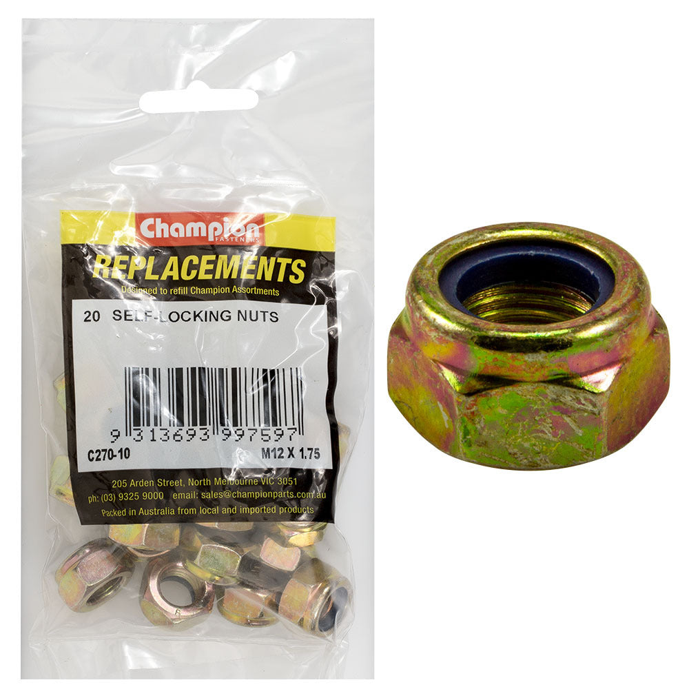 Champion C270-10 Self Locking Nut M12 x 1.75mm -  20/Pack