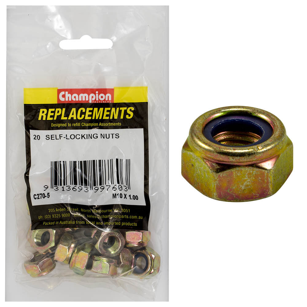 Champion C270-5 Self Locking Nut M10 x 1.00mm -  20/Pack
