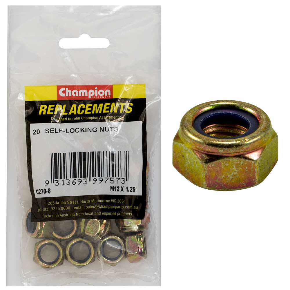 Champion C270-8 Self Locking Nut M12 x 1.25mm -  20/Pack