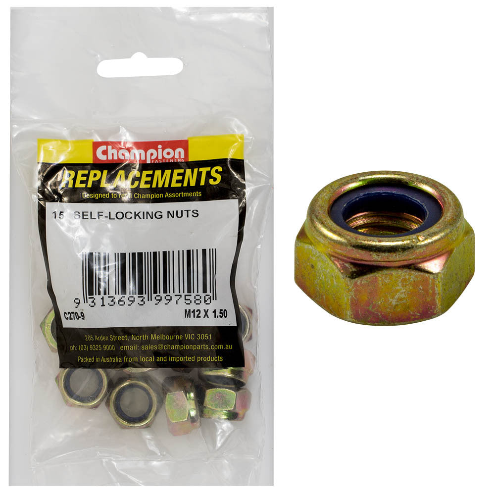 Champion C270-9 Self Locking Nut M12 x 1.50mm -  15/Pack