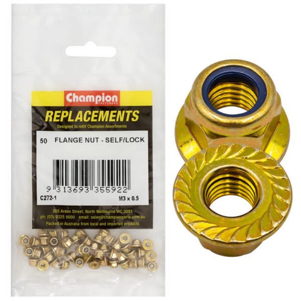 Champion C272 Self-Locking Hex Flange Nut Nylon Insert - AIMS Industrial Supplies