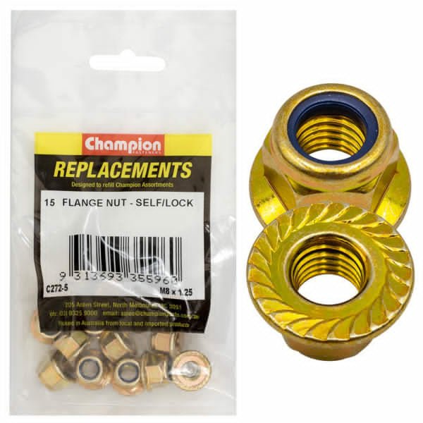 Champion C272 Self-Locking Hex Flange Nut Nylon Insert - AIMS Industrial Supplies