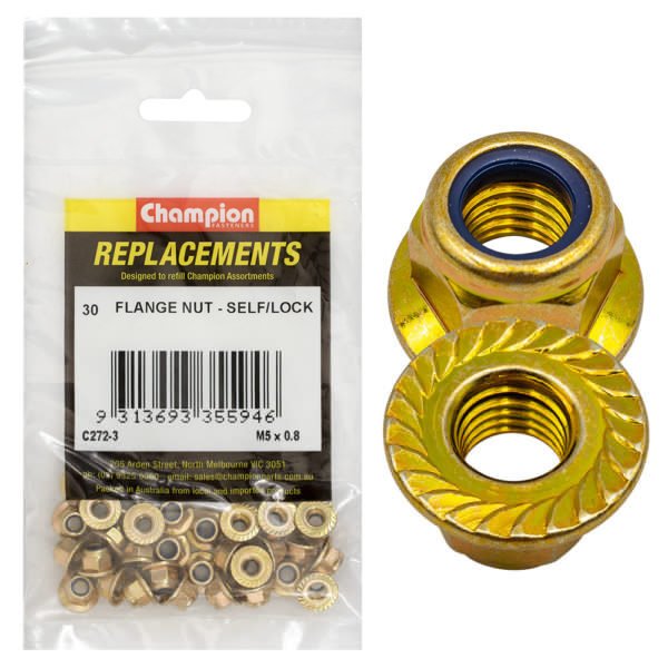 Champion C272 Self-Locking Hex Flange Nut Nylon Insert - AIMS Industrial Supplies