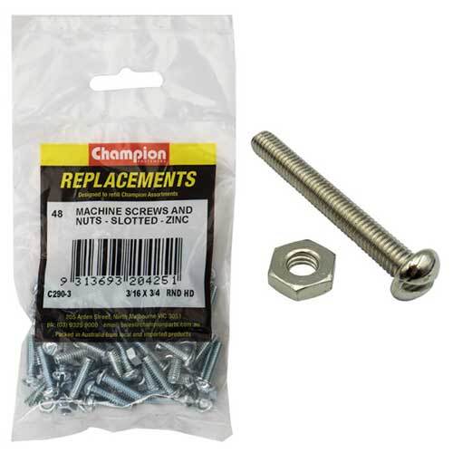 Champion C290-3 Round Head Slotted Screw 3/16 x 3/4" -  48/Pack