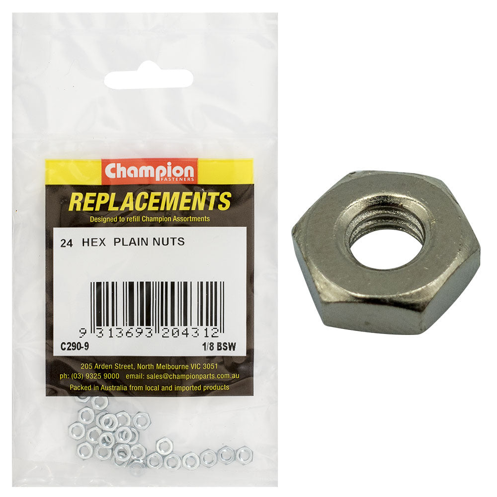 Champion C290-9 Hexagon Nut BSW 1/8" -  24/Pack