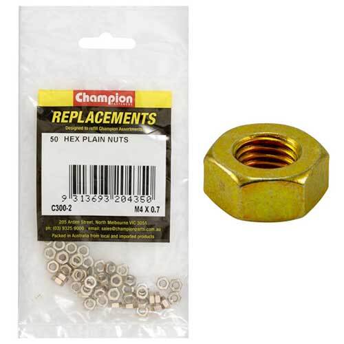 Champion C300-2 Plain Hex Nut M4 x 0.7mm -  50/Pack