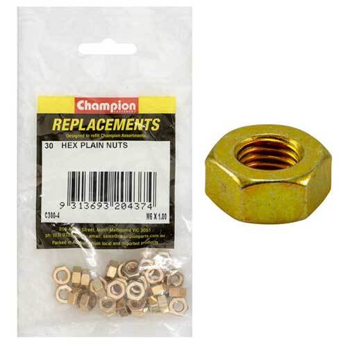 Champion C300-4 Plain Hex Nut M6 x 1.00mm -  30/Pack