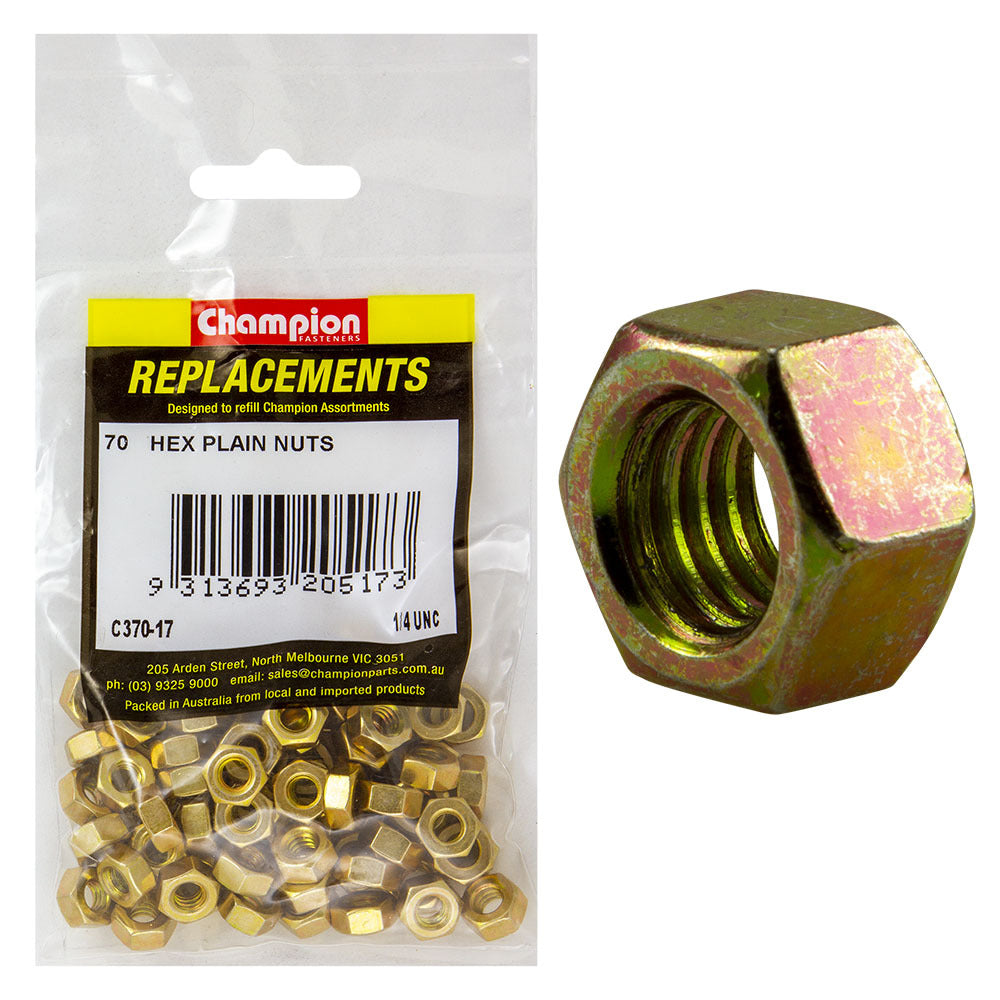 Champion C370-17 1/4" UNC High Tensile Hex Nut -  70/Pack