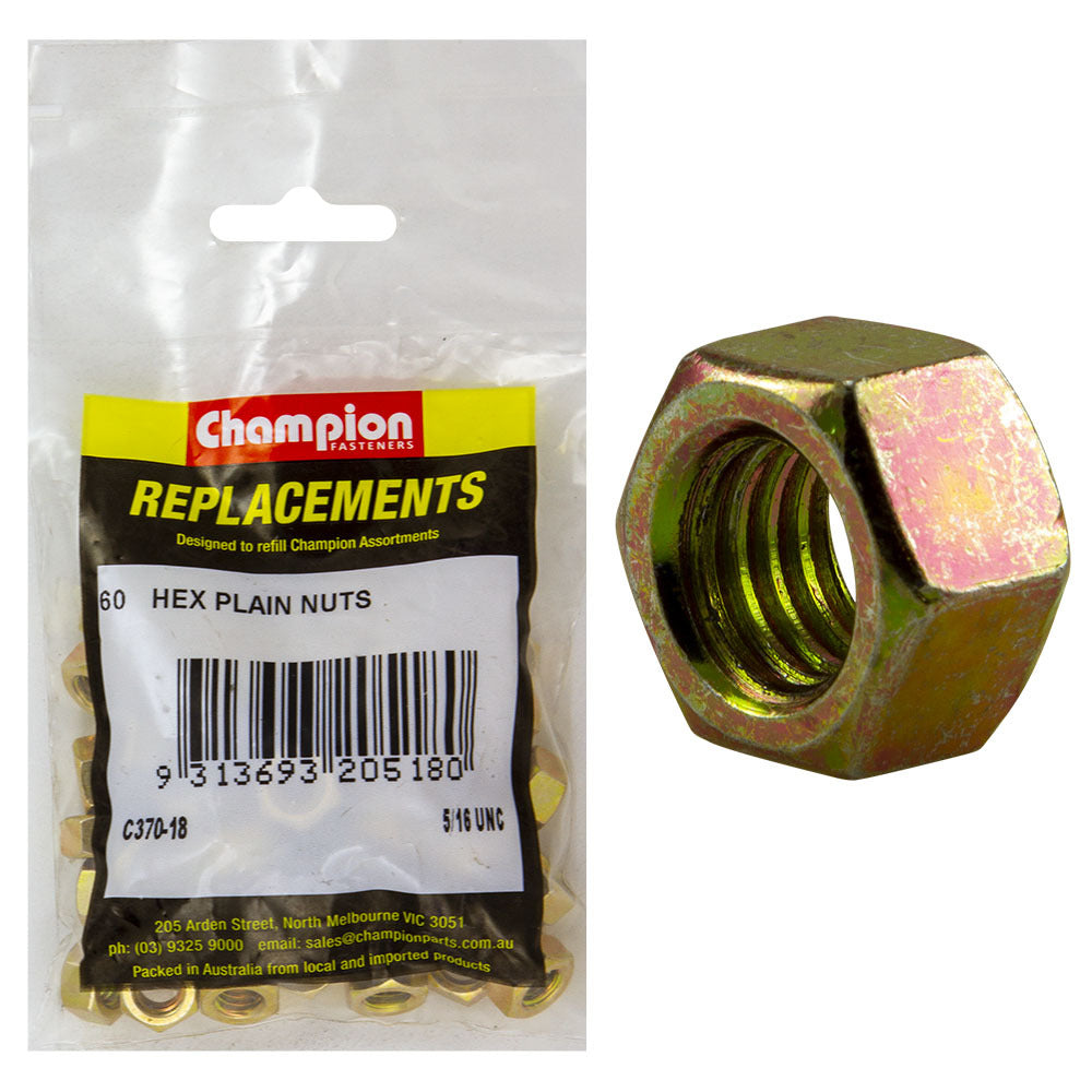 Champion C370-18 5/16" UNC High Tensile Hex Nut -  60/Pack