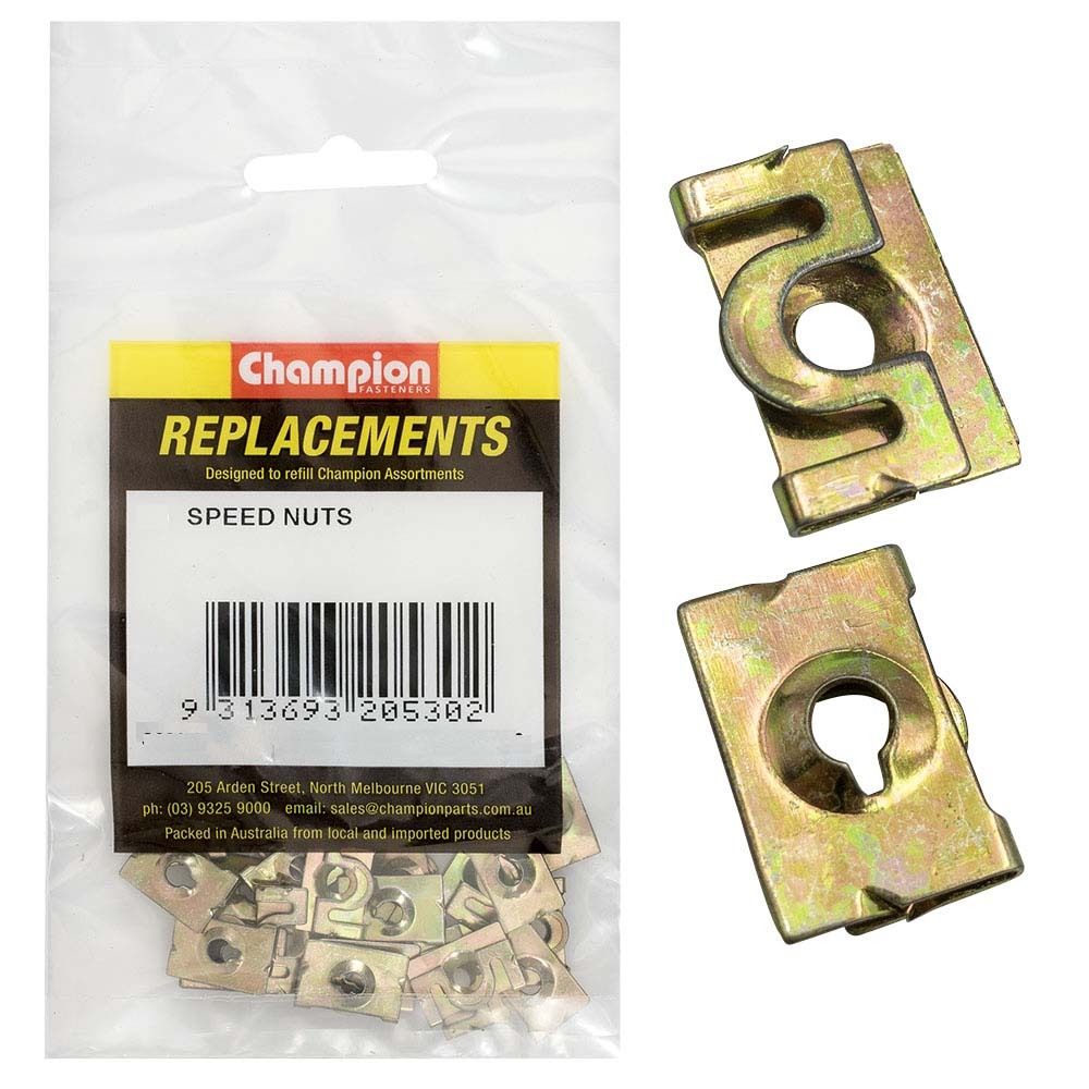 Champion C380-9 Speed Nut U-Type 5mm I.D. Screw- 20/Pack