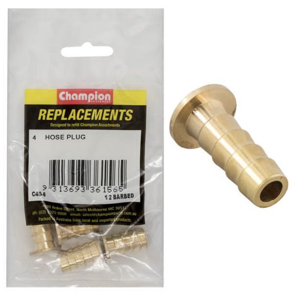 Champion C40 Hose Plug Barbed Brass - AIMS Industrial Supplies