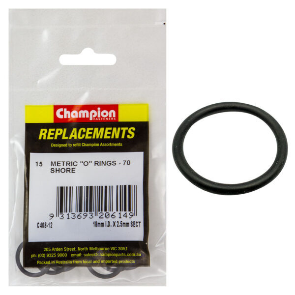 Champion C408-12 O-Ring Nitrile 70 Metric 18 x 2.5mm - 15/Pack