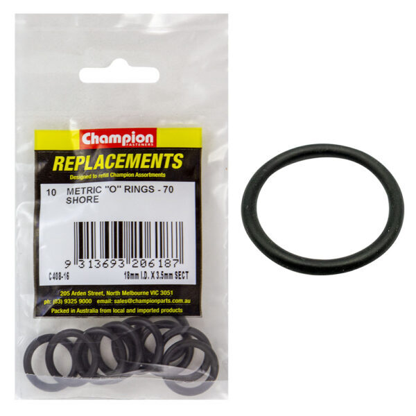 Champion C408-16 O-Ring Nitrile 70 Metric 18 x 3.5mm - 10/Pack