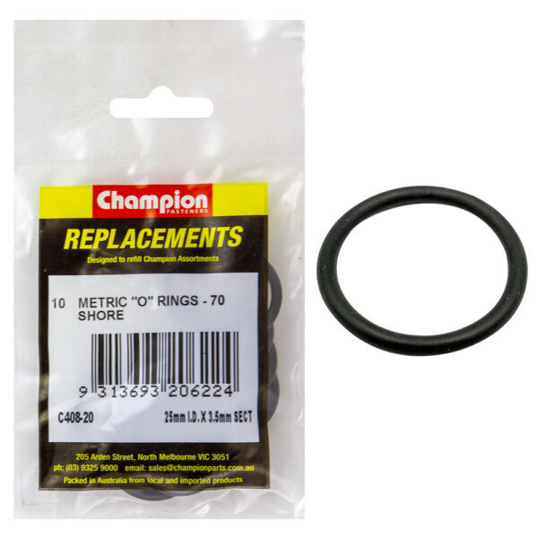 Champion C408-20 O-Ring Nitrile 70 Metric 25 x 3.5mm - 10/Pack