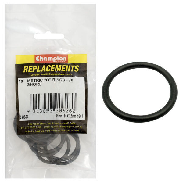Champion C408-24 O-Ring Nitrile 70 Metric 31 x 3.5mm - 10/Pack