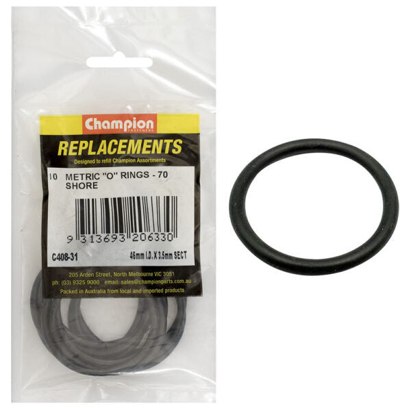 Champion C408-31 O-Ring Nitrile 70 Metric 46 x 3.5mm - 10/Pack