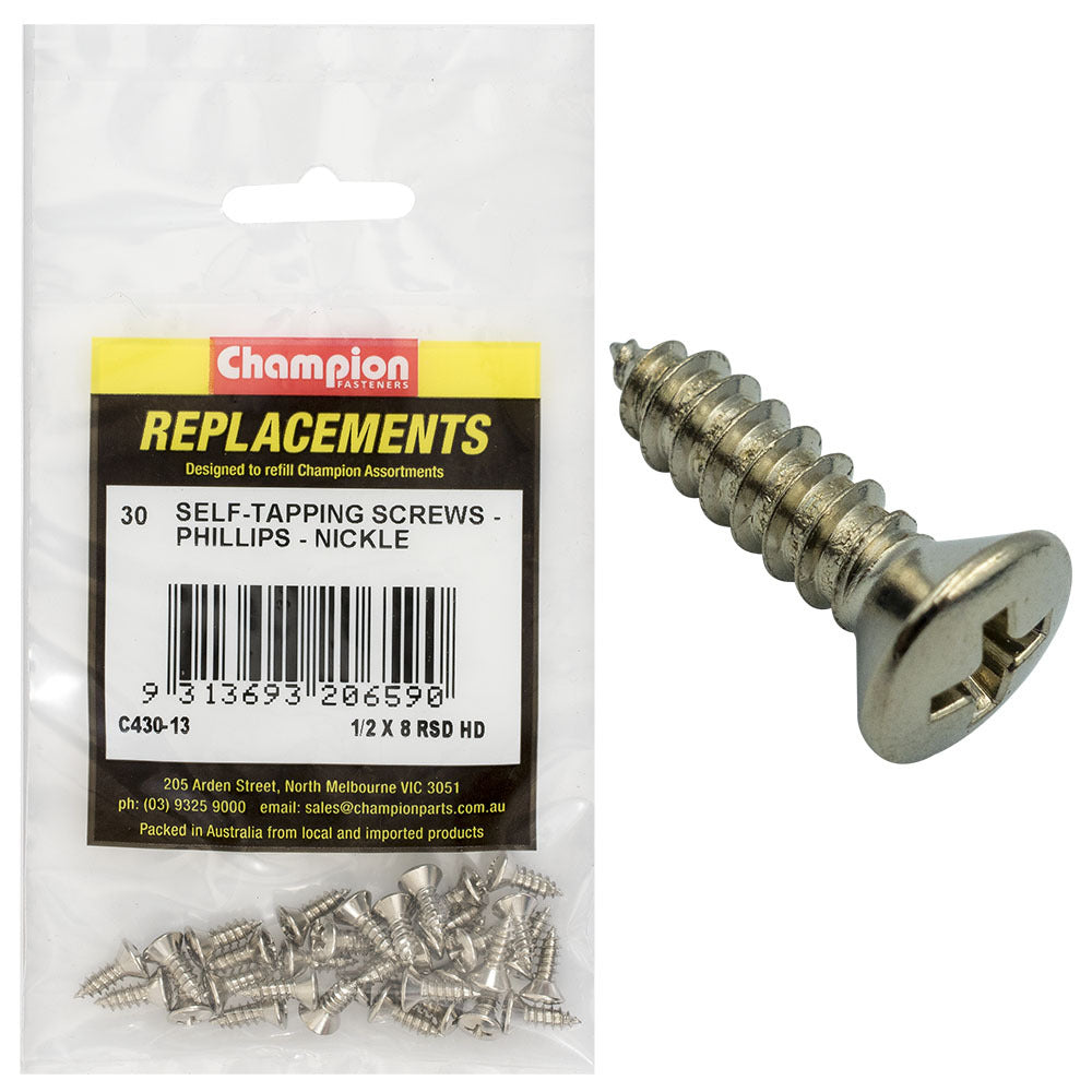 Champion C430-13 Raised Head Combo/Slotted Screw 4.2 x 13mm - 30/Pack