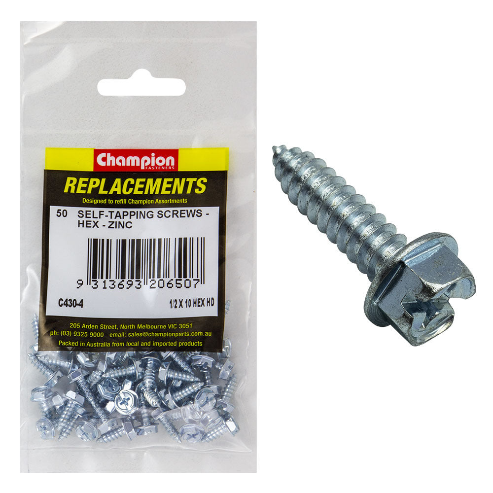Champion C430-4 Hex Head Combo/Slotted Screw 4.8 x 13mm - 50/Pack