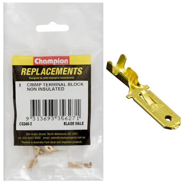 Champion C5240 Crimp Terminal Blade Female & Connector Block - AIMS Industrial Supplies