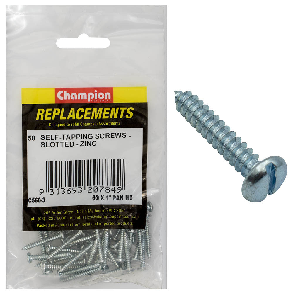 Champion C560-3 Pan Head Combo/Slotted Screw 3.5 x 25mm - 50/Pack