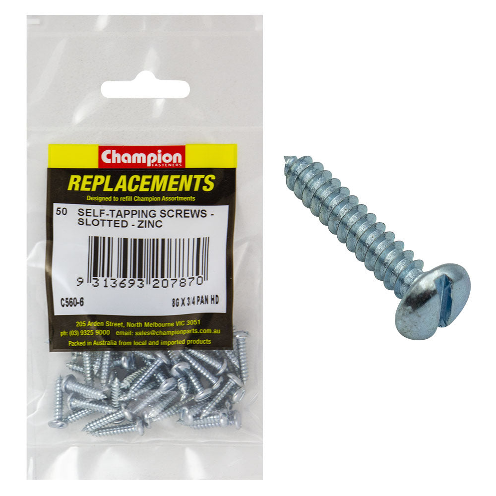 Champion C560-6 Pan Head Combo/Slotted Screw 4.2 x 19mm - 50/Pack