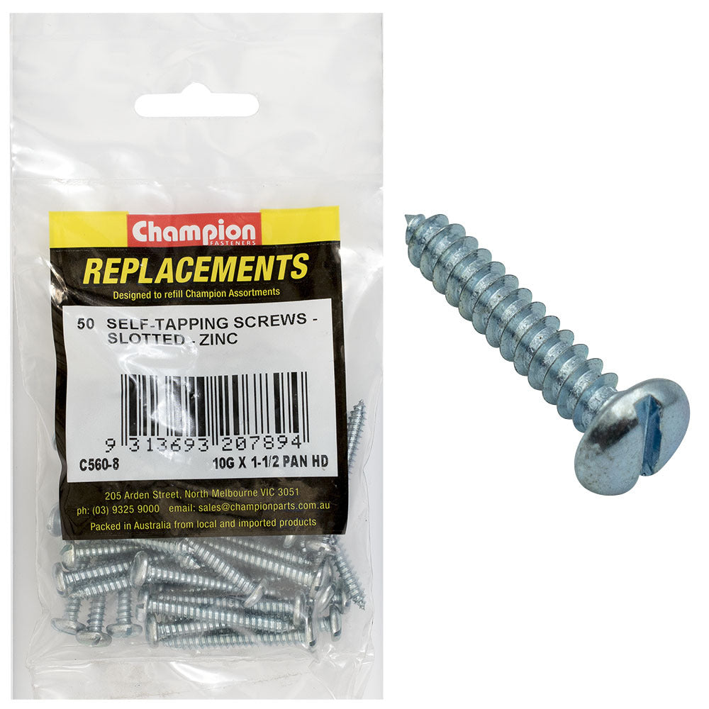 Champion C560-8 Pan Head Combo/Slotted Screw 4.8 x 38mm - 50/Pack