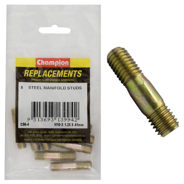 Champion C96-4 Manifold Stud M10 x 41 x 1.25mm - 8/Pack
