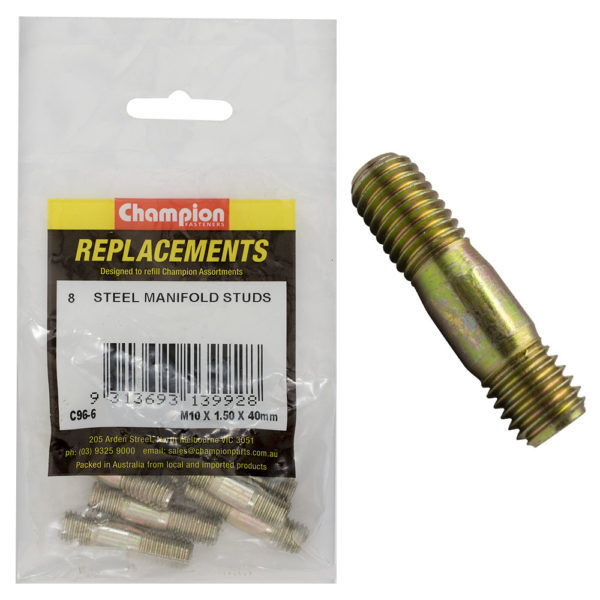 Champion C96-6 Manifold Stud M10 x 40 x 1.5mm - 8/Pack