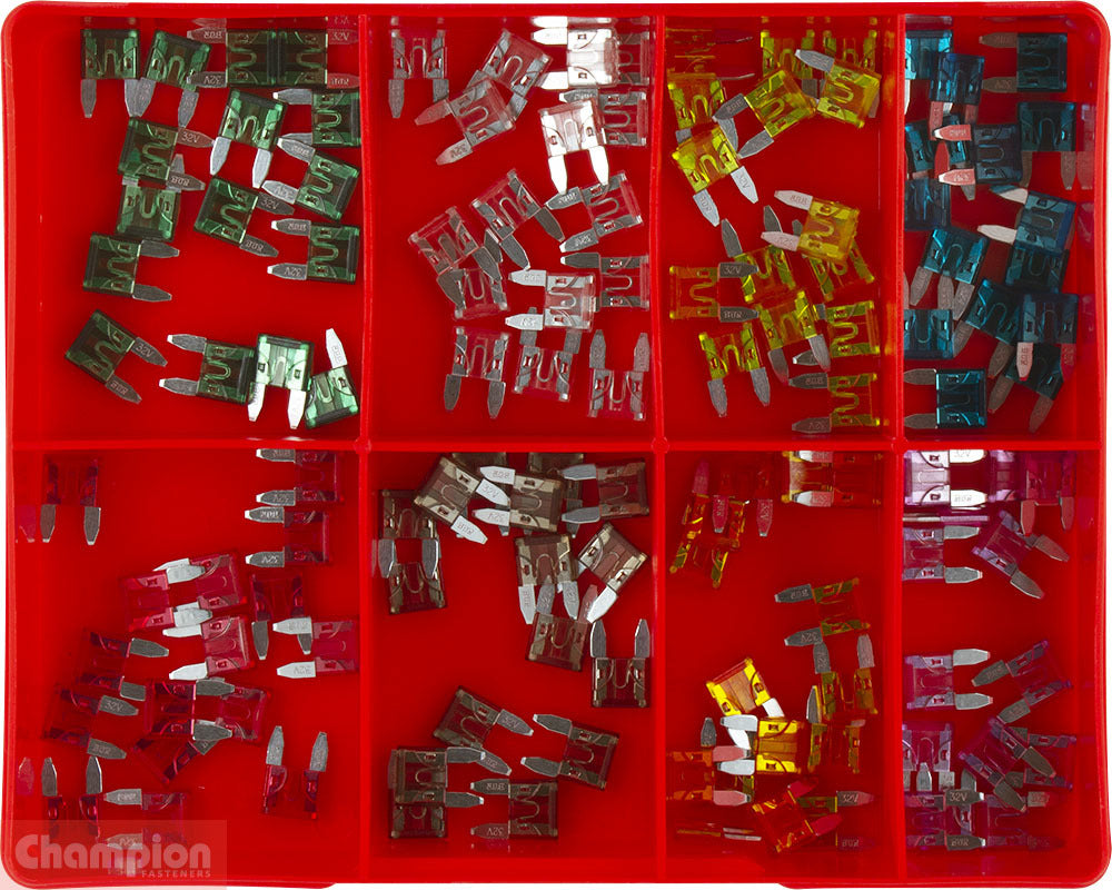 Champion CA112 Auto Mini Blade Fuse Assortment Kit - 120 Pieces1