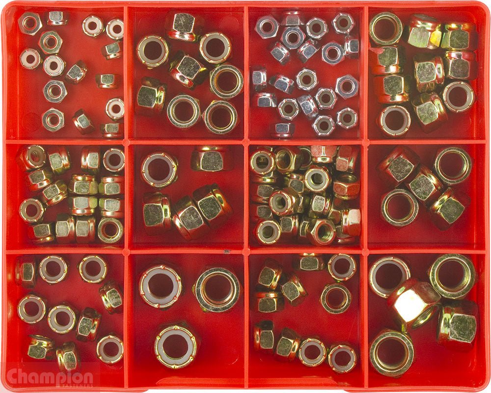 Champion CA126 UNF/UNC Nylon Self Locking Nut Assortment Kit - AIMS Industrial Supplies