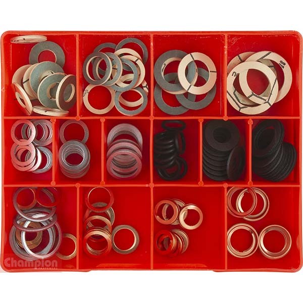 Champion CA140 Drain (Sump) Plug Washers Assortment Kit - 132 Pieces1