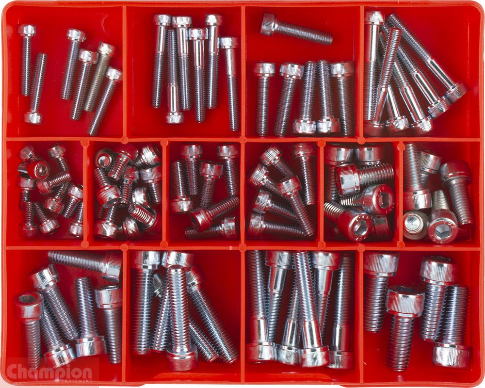 Champion CA1417 Socket Head Cap Screw Metric M5 to M10 Assortment Kit, 90Pcs - AIMS Industrial Supplies