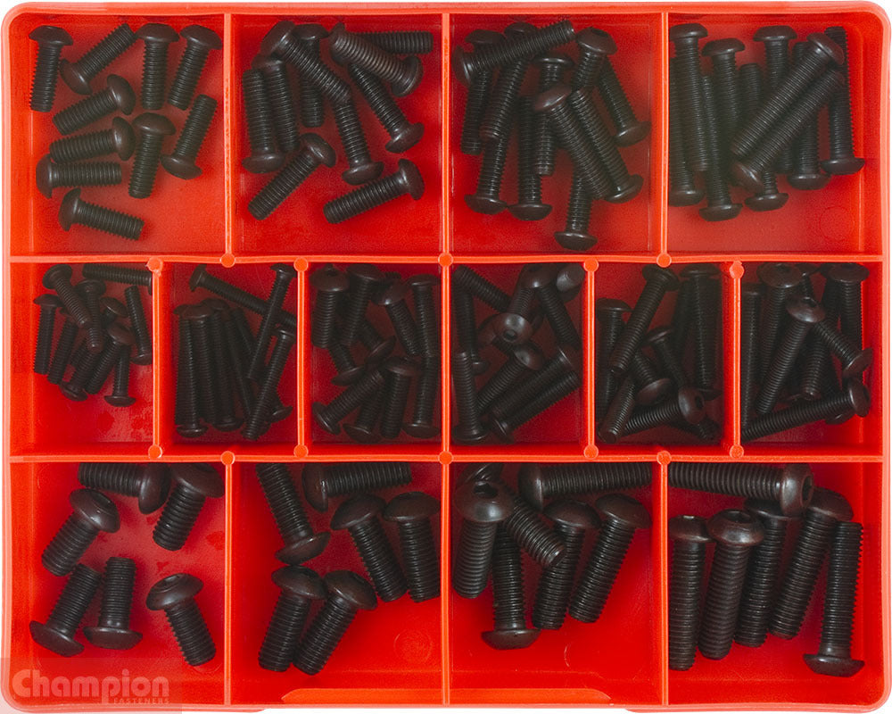 Champion CA1420 Button Head Cap Screw Assortment Kit, 124 Pieces1