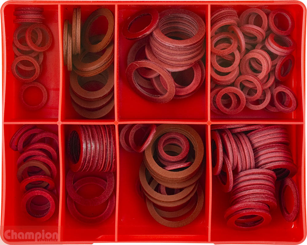 Champion CA150 Drain (Sump) Plug Fibre Washer Assortment Kit, 143 Pieces1