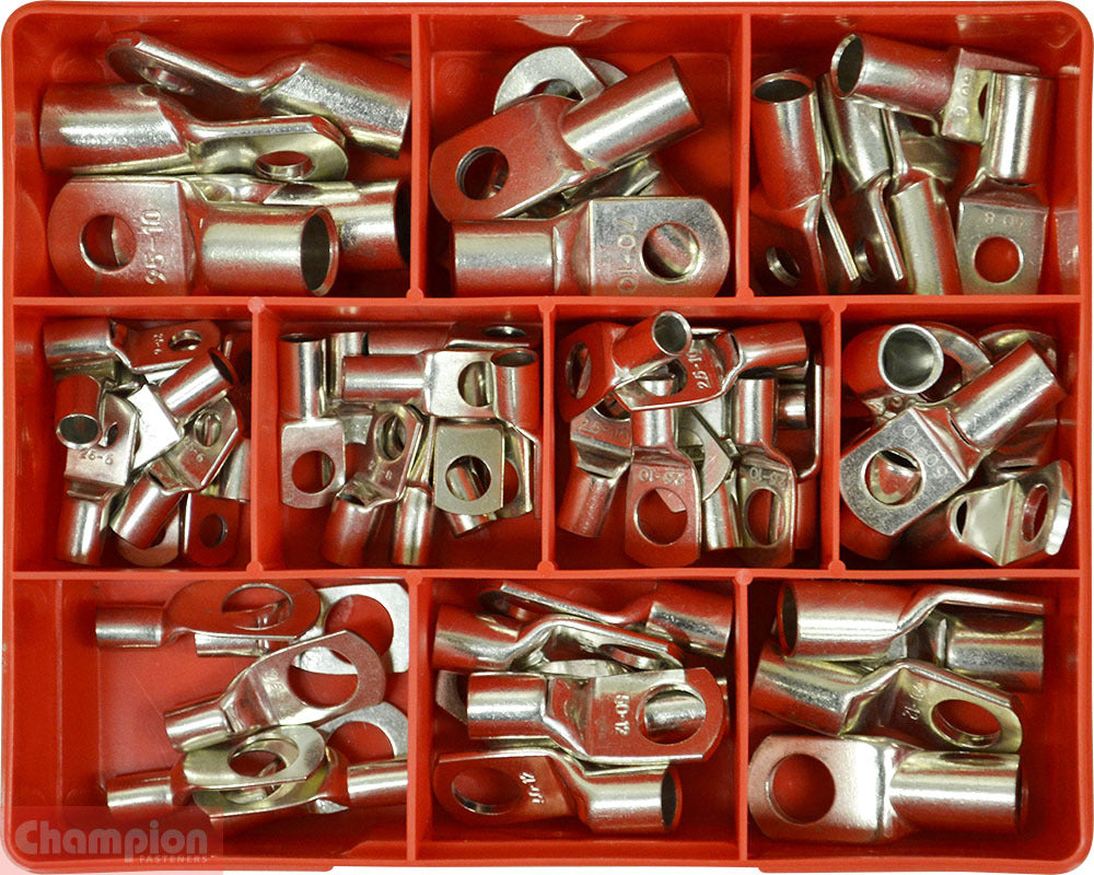Champion CA166 Cable Lugs Assortment Kit - 66 Pieces1
