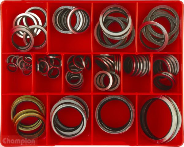 Champion CA174 Bonded Seal Washer Metric Assortment Kit - 91 Pieces - AIMS Industrial Supplies