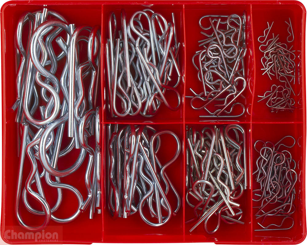 Champion CA1745 R-Clip 1/8" to 1" (Shaft Size) Assortment Kit, 124 Pieces1