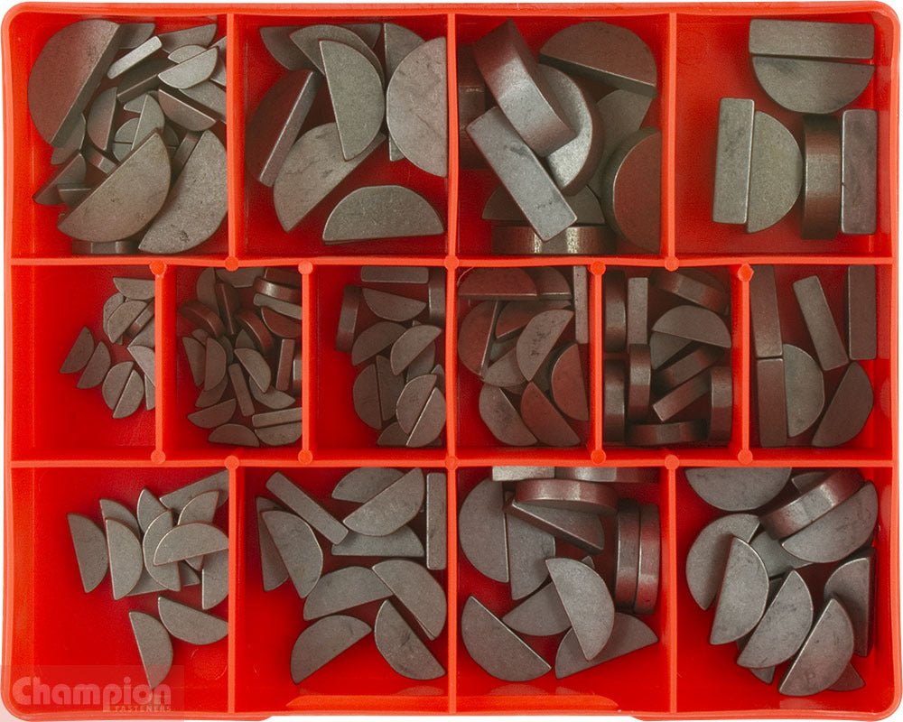 Champion CA177 Woodruff Key Imperial Assortment Kit, 177 Pieces - AIMS Industrial Supplies
