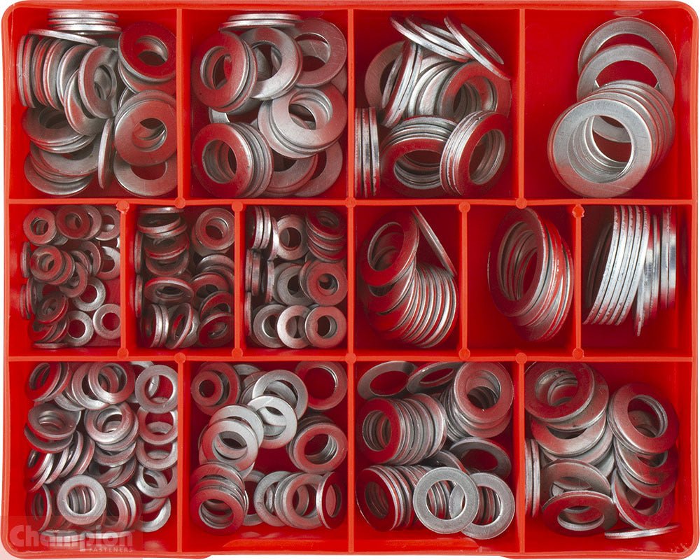 Champion CA1770 Aluminium Washer Assortment Kit, 315 Pieces - AIMS Industrial Supplies